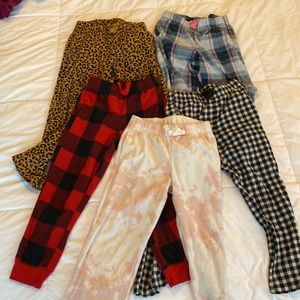 Lot of 5 fleece pajama pants girls Old Navy Small set of 5